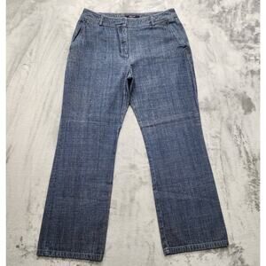 Vintage Jones Wear Sport Jeans Womens 14 Blue High Rise Wide Leg Casual Nautical